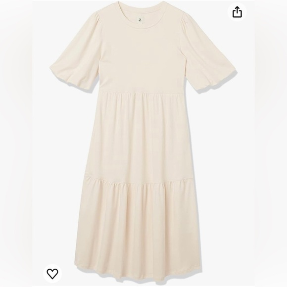 NWT Amazon Essentials Plus Size Women's Organic Cotton Dress in soft white 6X - Picture 4 of 9